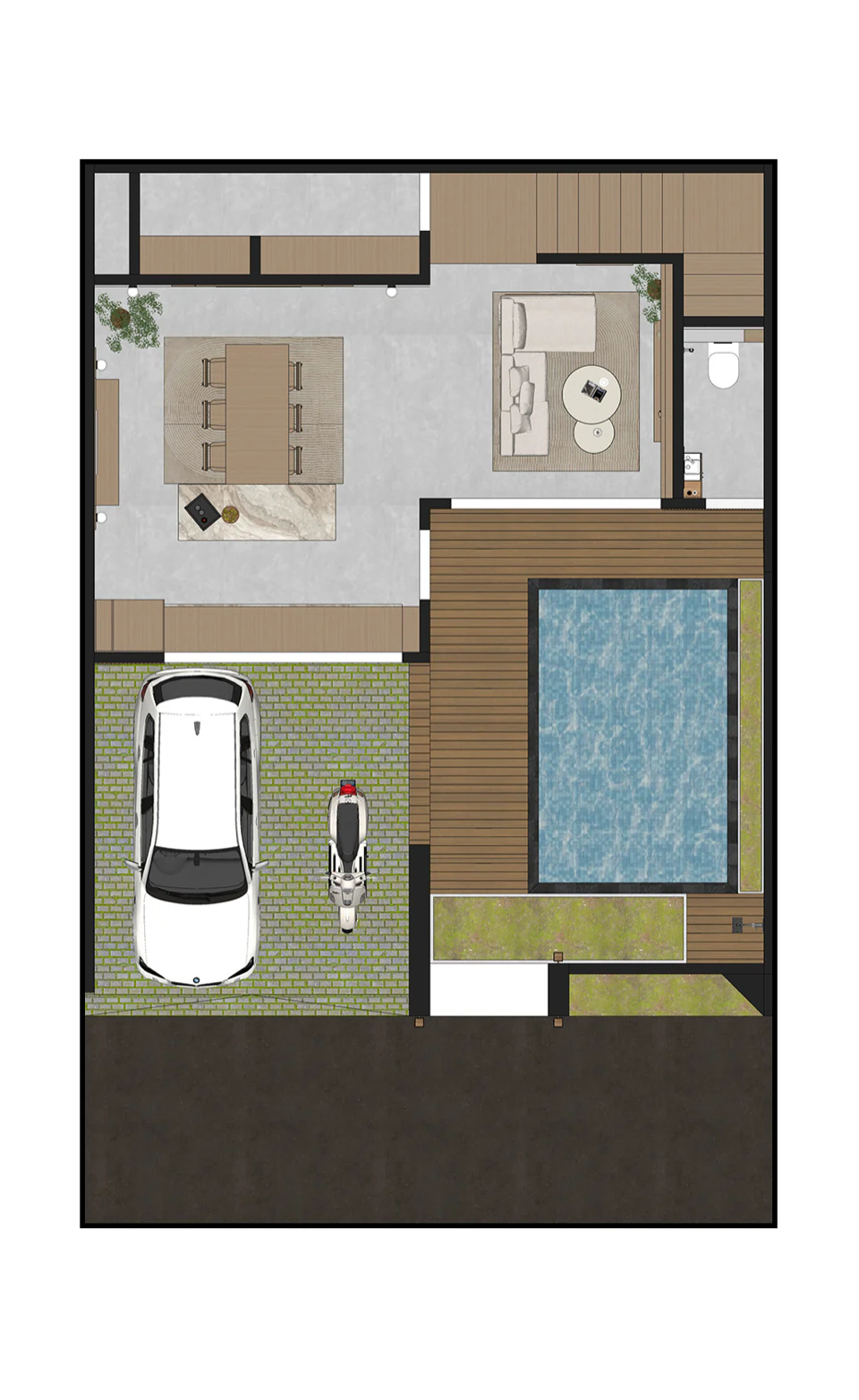 Floor plan of SANUREI Villa 1, 2, 3 and 4, first floor.