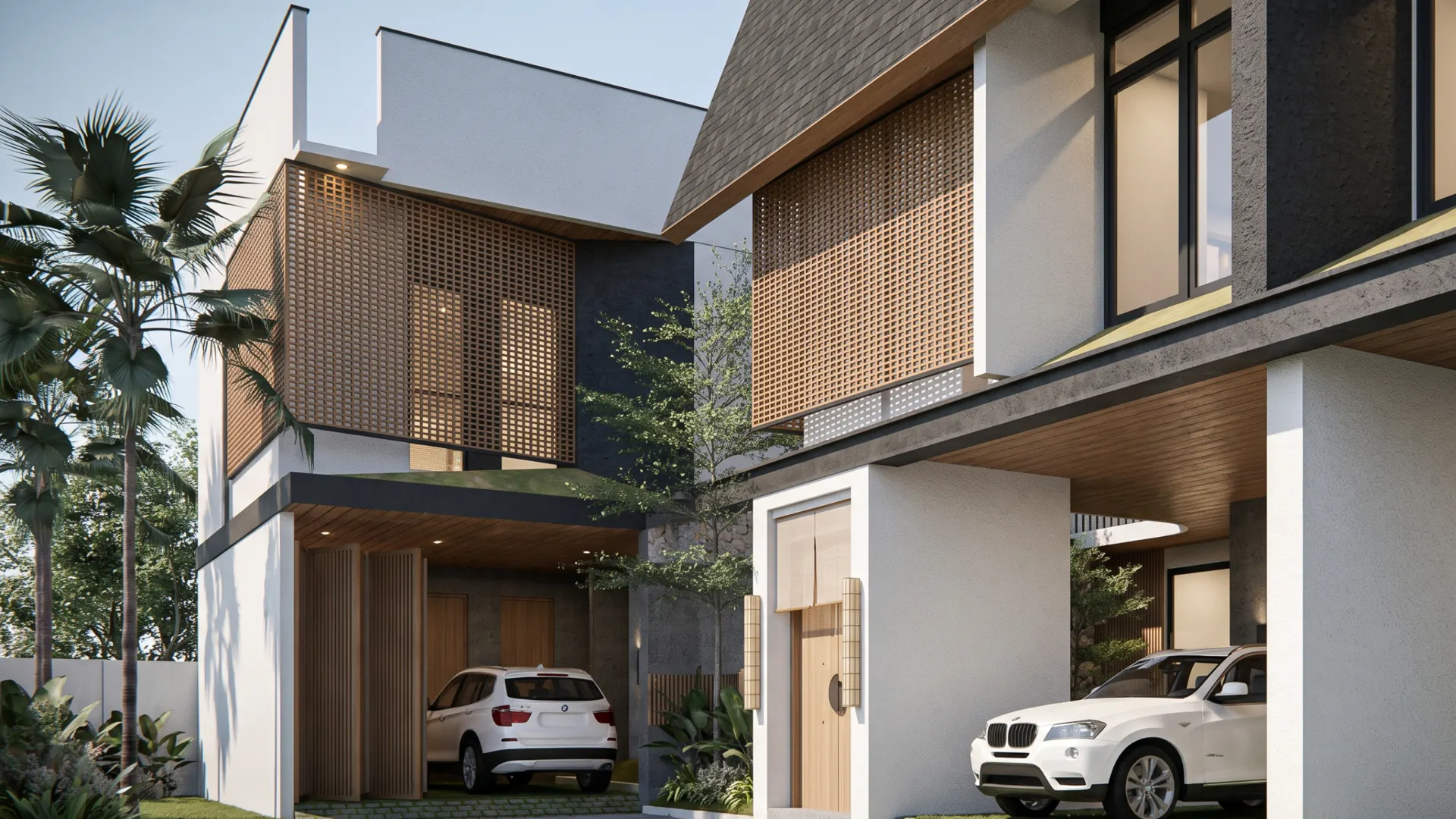 Villa 5 frontage and carport