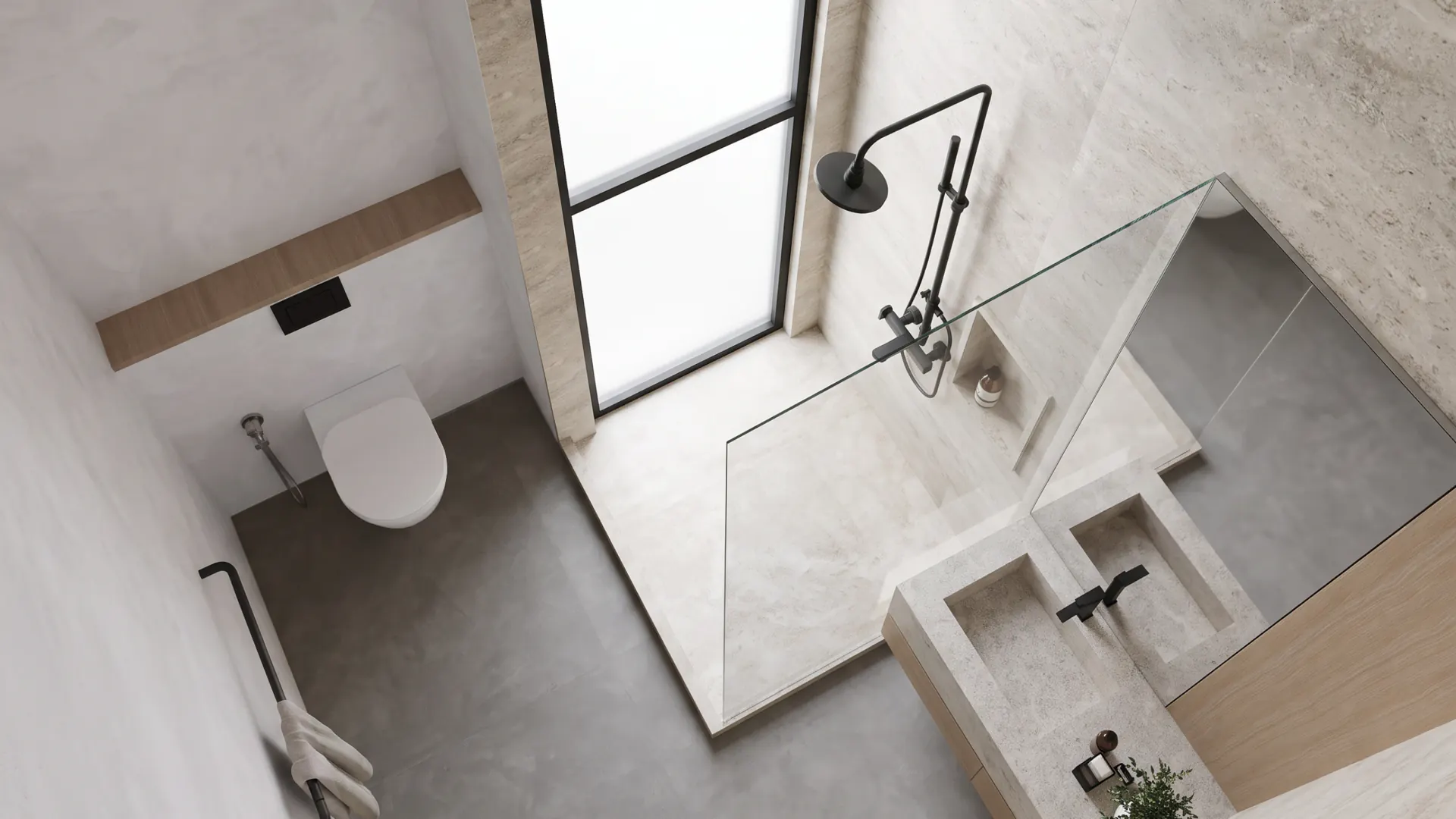 Bathroom beneath the skylight