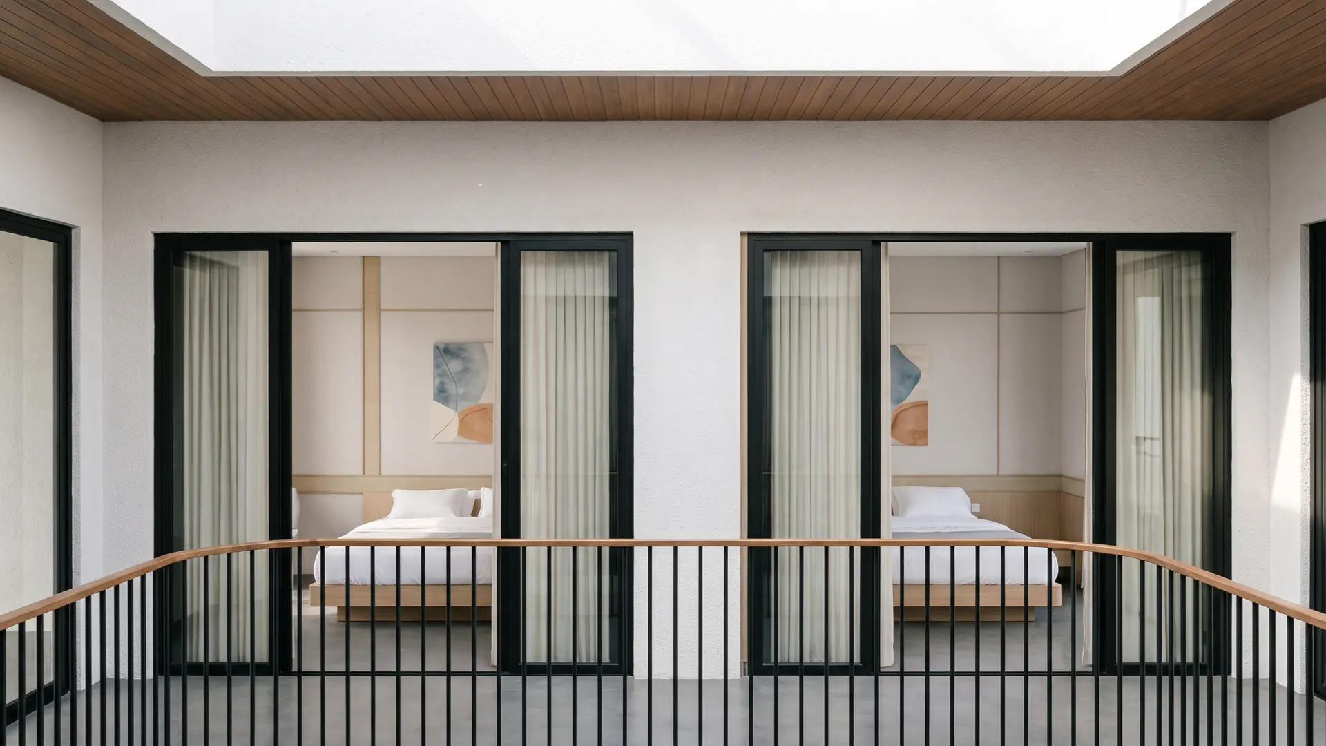 Landing overlooking two bedrooms