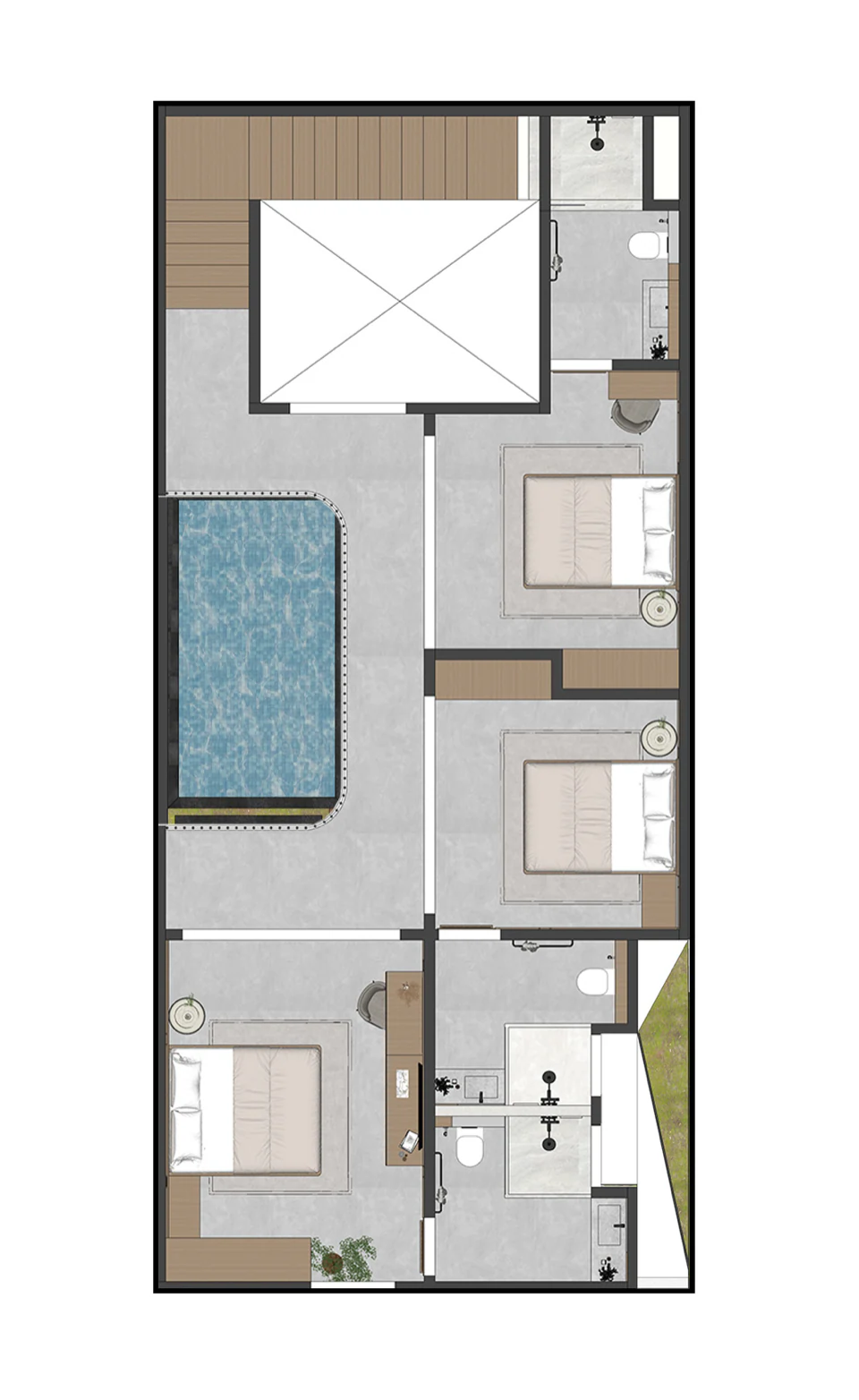 Floor plan of SANUREI Villa 5, second floor.